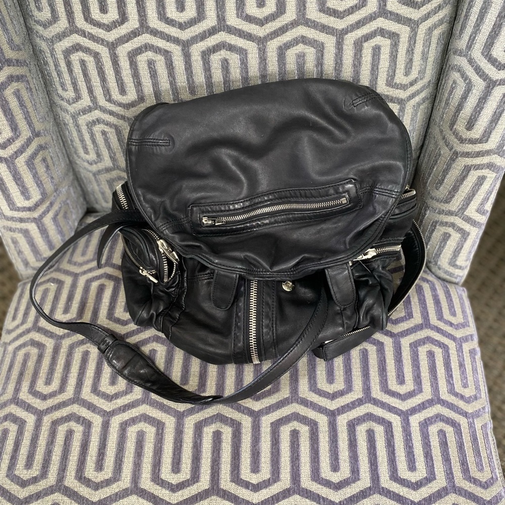 ALEXANDER WANG
Lambskin Marti Backpack Bag Washed Black Rhodium Hardware
